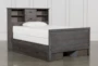 Owen Grey Full Wood Bookcase Bed With Double 2-Drawer Storage Unit - Signature