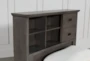 Owen Grey Full Wood Bookcase Bed With Double 2-Drawer Storage Unit - Detail