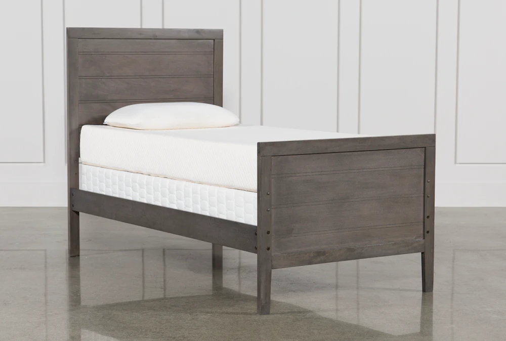 Owen Grey Twin Wood Panel Bed With No Storage