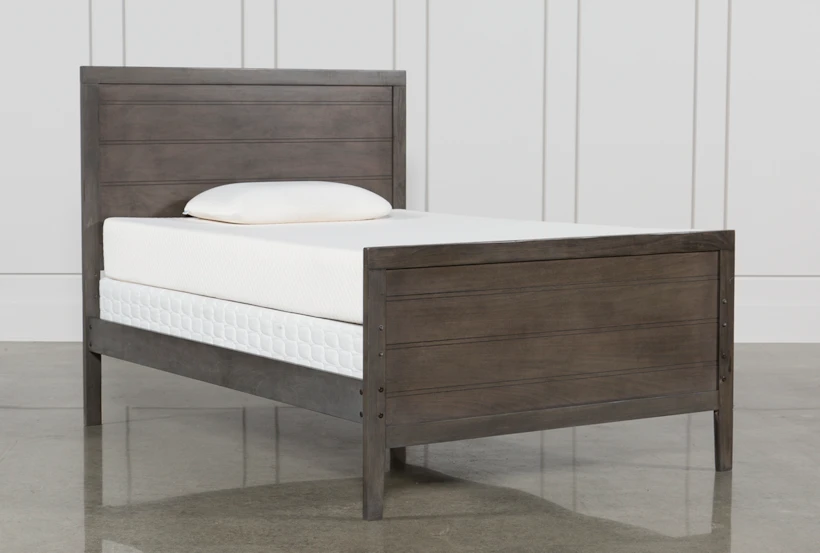 Owen Grey Full Panel Bed With No Storage - 360