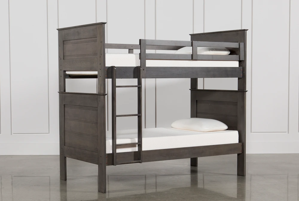 Owen Grey Twin Over Bunk Bed, Grey Twin Over Full Bunk Bed With Storage Under 500