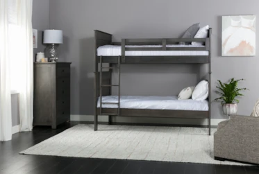 Owen Grey Twin Over Twin Bunk Bed