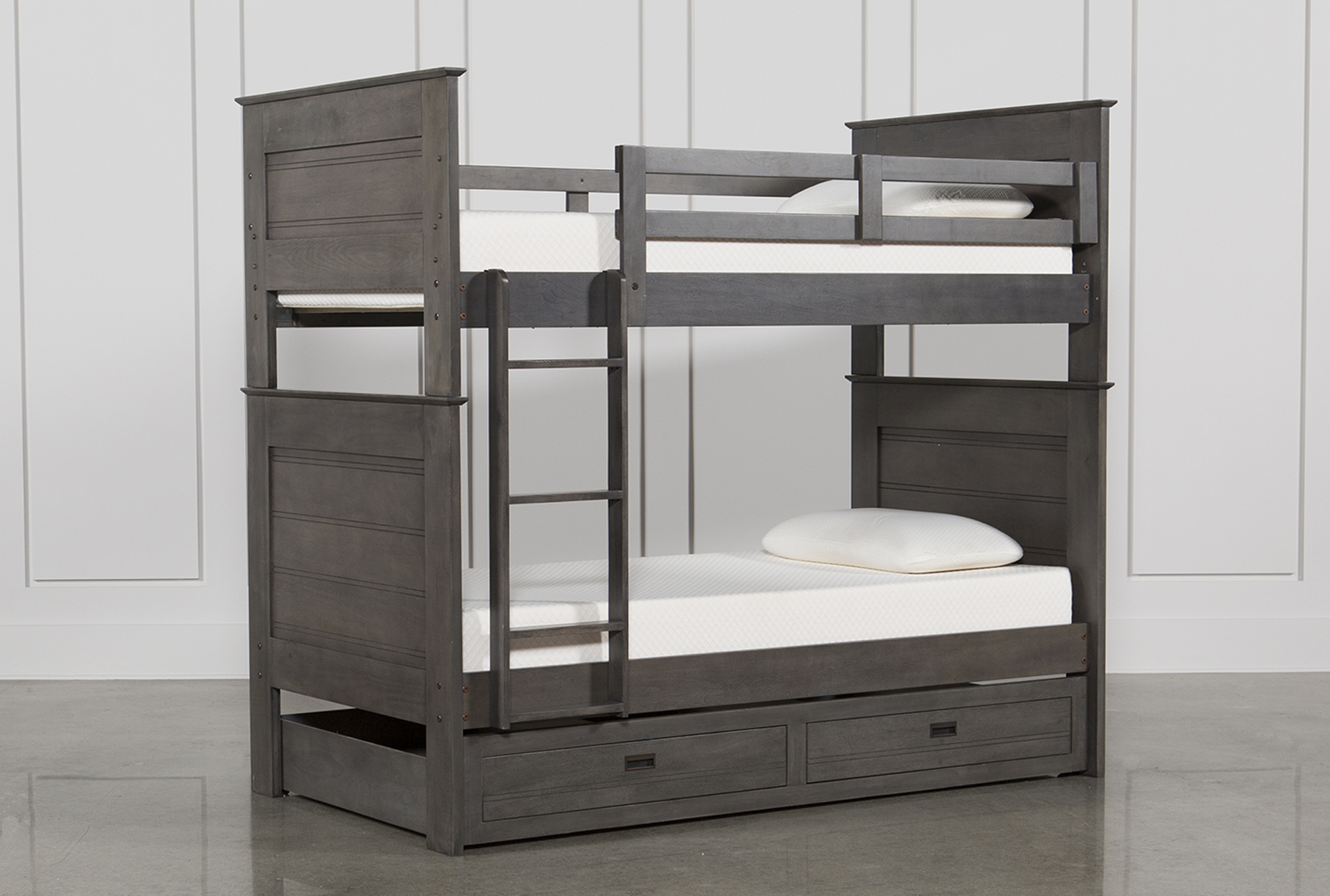 twin bunk beds with storage