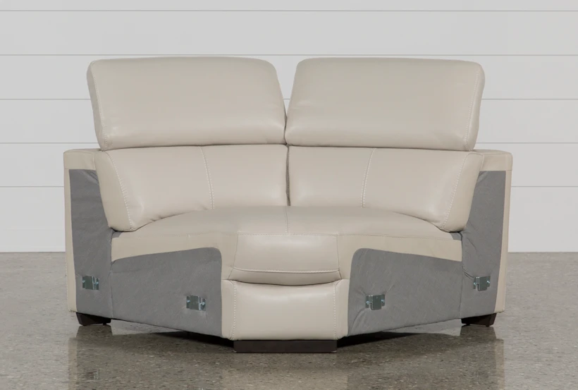 Kristen Silver Grey Leather Corner Wedge with Adjustable Headrest - 360