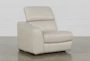 Kristen Silver Grey Leather Left Arm Facing Power Recliner with Adjustable Headrest & USB - Signature