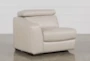 Kristen Silver Grey Leather Left Arm Facing Power Recliner with Adjustable Headrest & USB - Side