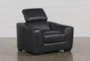 Kristen Slate Grey Leather Power Recliner with Adjustable Headrest & USB - Feature