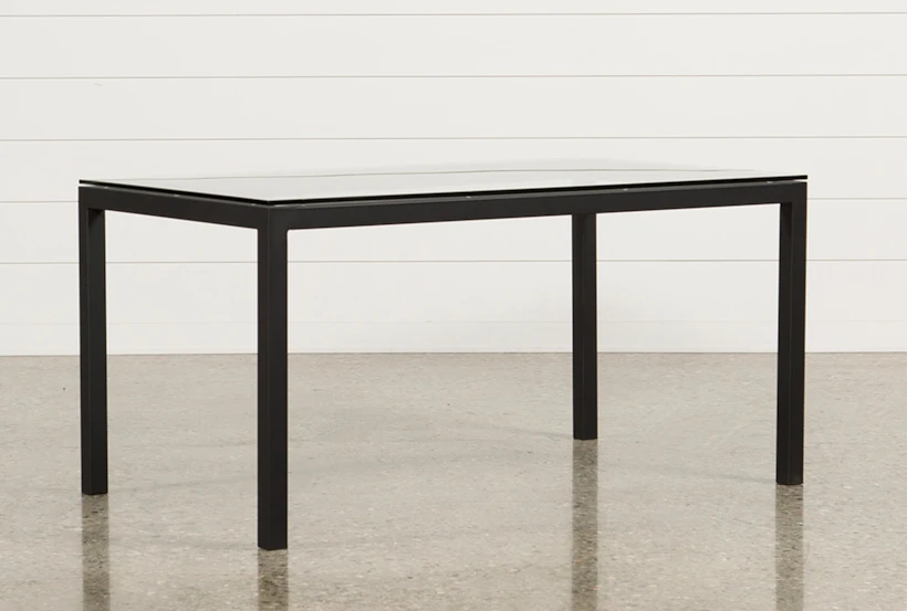 Ina Matte Black 60 Inch Dining Table W/Clear Glass - 360