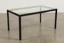 Ina Matte Black 60 Inch Dining Table W/Clear Glass - Top