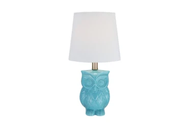 Youth Table Lamp-Aqua Owl