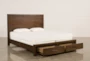 Riley Brownstone California King Wood Panel Bed With Storage and USB - Side