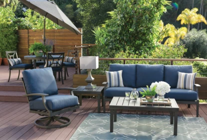 Martinique Navy Outdoor Sofa Living Spaces