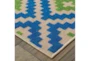 9'8"x12'8" Outdoor Rug-Lime And Blue Birds Eye - Detail