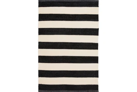 2'x3' Rug-Black & White Cabana Stripe - Main