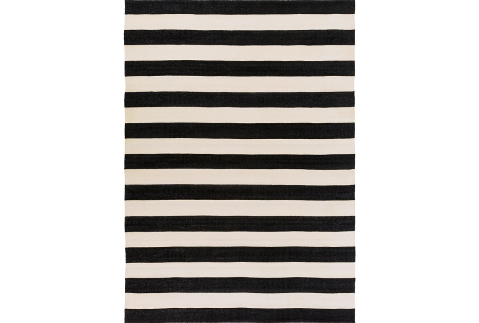 8'x11' Outdoor Rug-Black & White Cabana Stripe