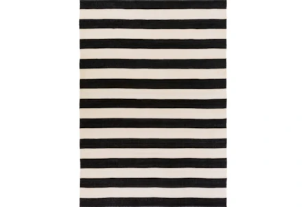 8'x11' Outdoor Rug-Black & White Cabana Stripe - Main