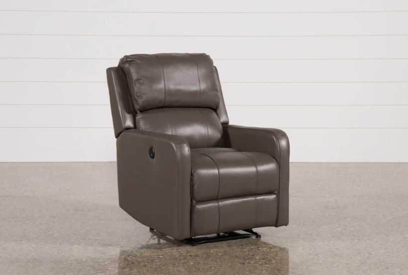 Stanford Leather Grey Power Wallaway Recliner - 360