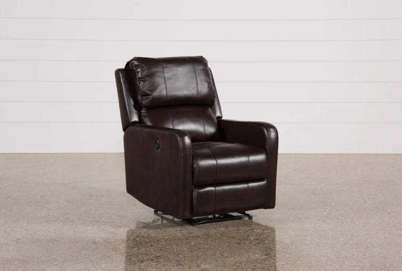 Stanford Leather Brown Power Wallaway Recliner - 360