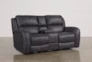 Deegan Charcoal 77" Power Reclining Loveseat With Console - Signature