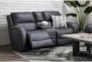 Deegan Charcoal 77" Power Reclining Loveseat With Console - Room