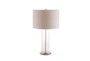 28 Inch Clear Glass Cylinder + Chrome Table Lamp - Signature