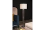 58 Inch Clear Glass Cylinder + Chrome Floor Lamp - Room
