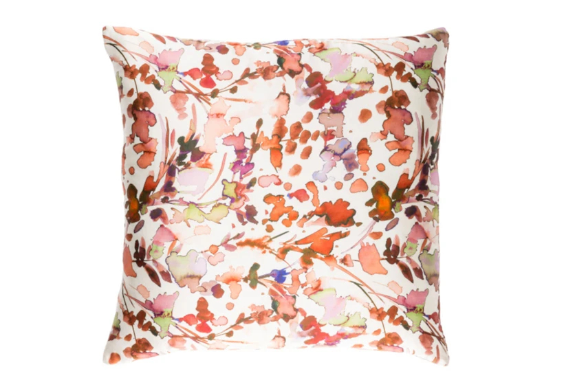 Accent Pillow-Watercolor Leaves Coral 22X22 - 360