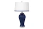 30 Inch Navy Blue Glass Temple Vase Table Lamp - Signature
