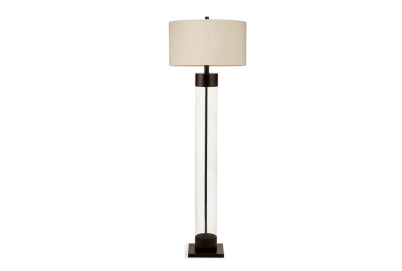 64 Inch Clear Glass + Bronze Column Floor Lamp - 360