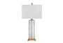 28 Inch Clear Glass + Gold Leaf Cylinder Table Lamp - Signature