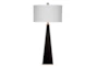 36 Inch Glossy Black + Brass Tapered Cylinder Table Lamp - Signature
