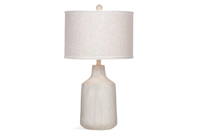 27 Inch White Cement Rustic Jug Table Lamp - 360
