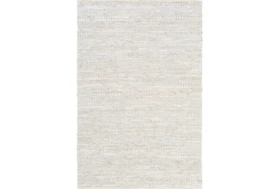 6'x9' Rug-Leather And Cotton Grid Pale Blue