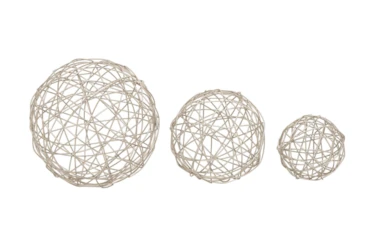 3 Piece Set Silver Spheres