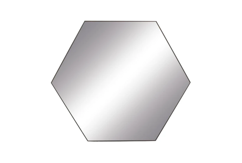 35X41 Wood Hexagon Wall Mirror - 360