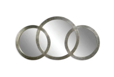 30X58 Silver Leaf 3 Ring Wall Mirror