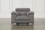Talin Grey Power Recliner With USB - Back
