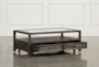 Valencia Glass Storage Coffee Table With Wheels - Side