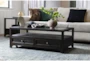 Valencia Glass Storage Coffee Table With Wheels - Room