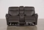 Bowie Leather 75" Power Reclining Loveseat With Console & Power Headrest - Right