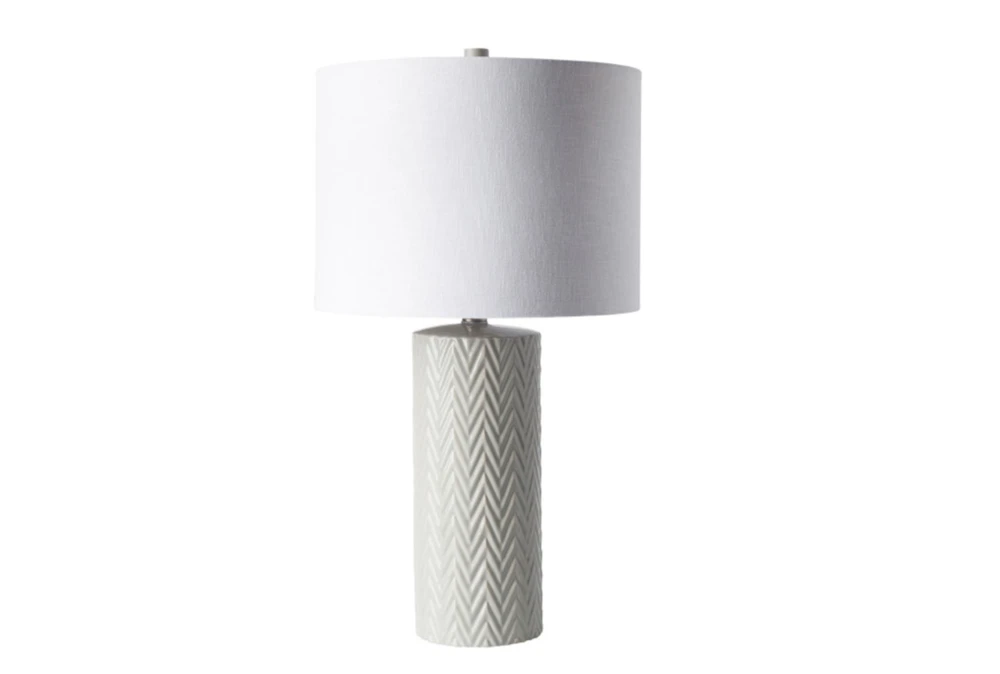 Table Lamp-White Chevron Ceramic
