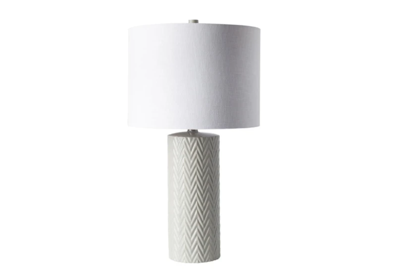 Table Lamp-White Chevron Ceramic - 360