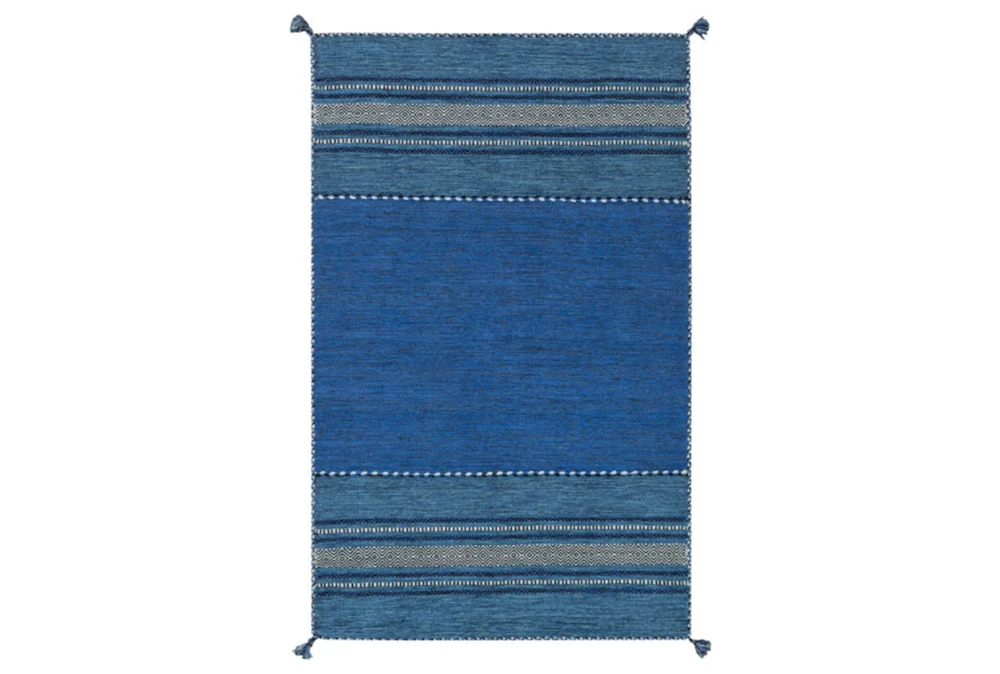 4'x6' Rug-Tassel Cotton Flatweave Blue