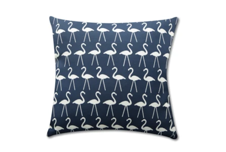 Accent Pillow-Navy Flamingos 18X18