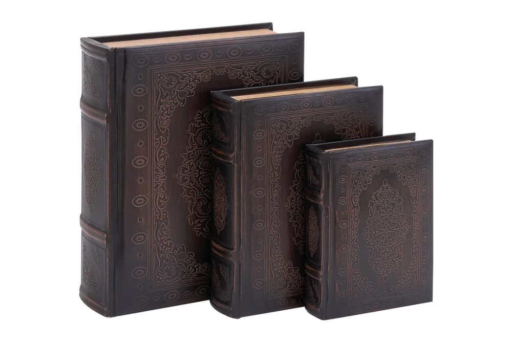 3 Piece Set Wood Scroll Boxes