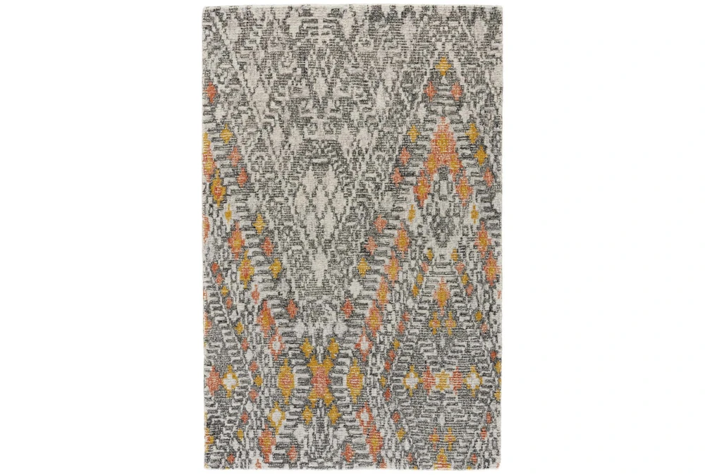 8'x11' Rug-Orange And Gold Diamond Native Print
