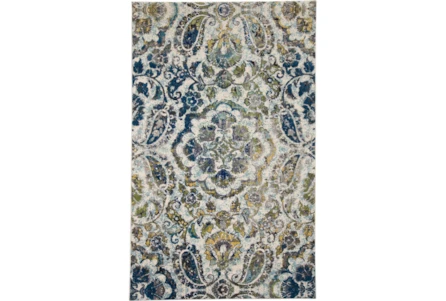 5'x8' Rug-Cobalt And Yellow Large Medallion - Main