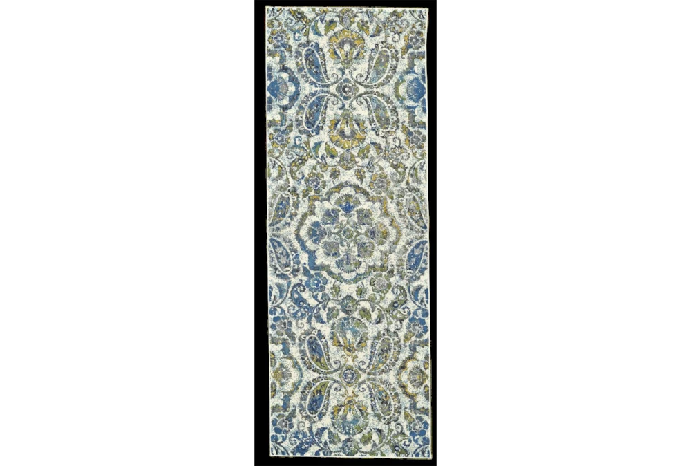2'8"x7'8" Rug-Cobalt And Yellow Large Medallion