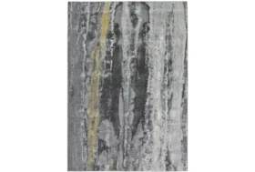 5'x8' Rug-Grey And Yellow Faux Bois