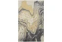 5'x8' Rug-Grey And Yellow Marbled Swirl - Signature